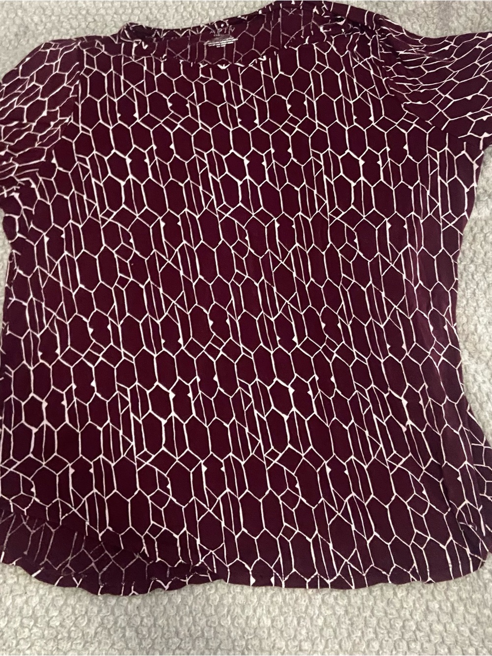 Apt. 9 Burgundy Geometric Print Top